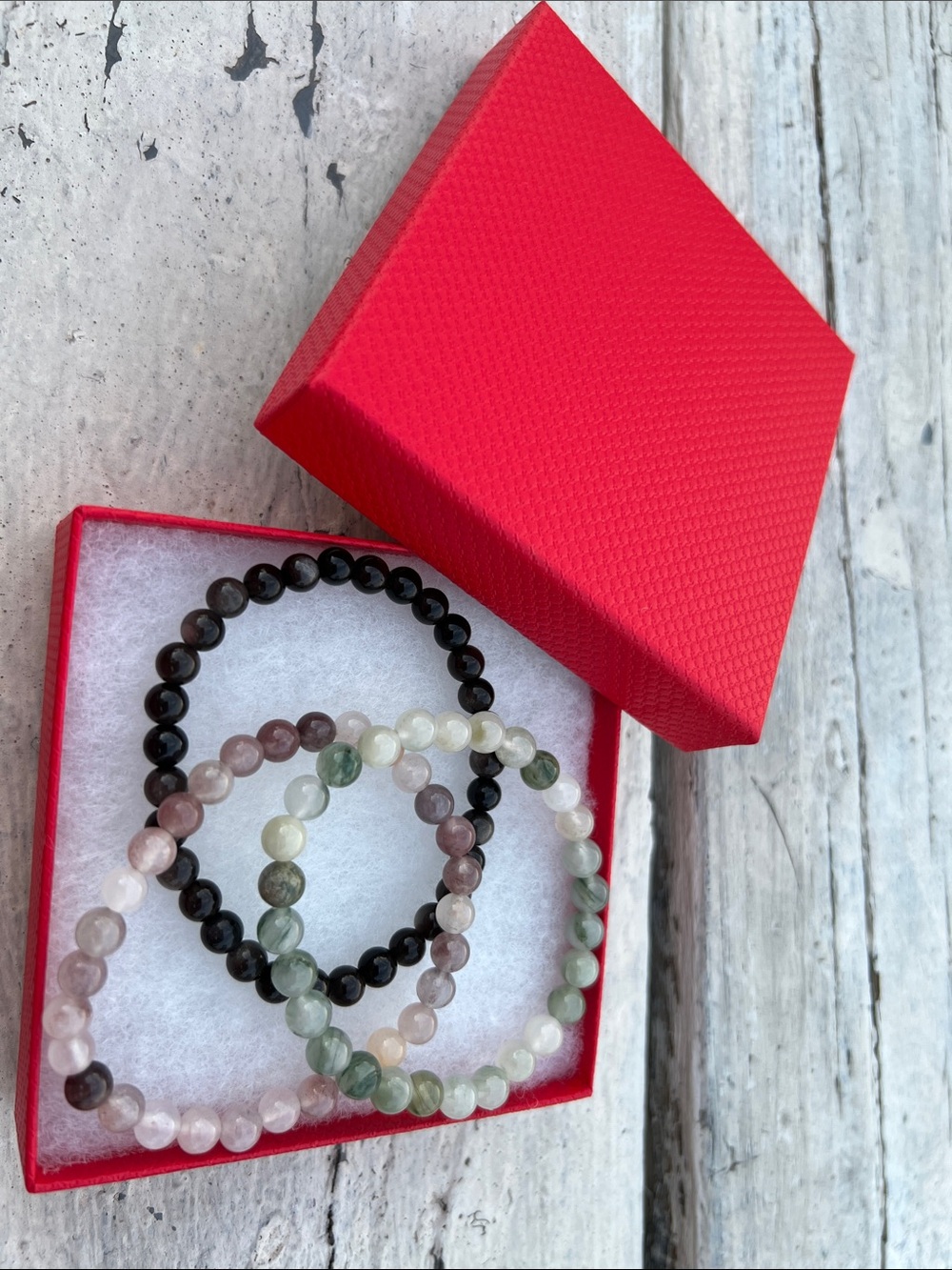 Natural Stone Bead Bracelet Set - Multicolor